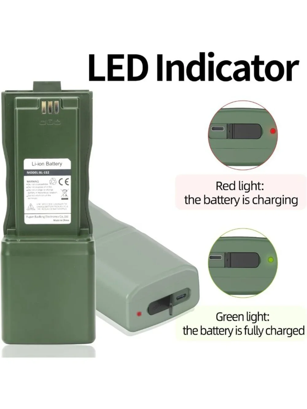 High-Capacity 12000mAh Battery for Walkie Talkies with USB-C Charger - Two Way